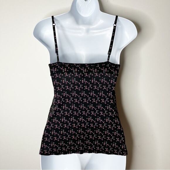 C&S Check & Stripe Women's Camisole Tank Top S Geometric Print Multicolor Black - Picture 4 of 8